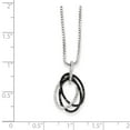 thumbnail image 2 of White Sterling Silver Charm Pendant Necklace With Diamond Round Black 22 mm 13 18 In 1, 2 of 3