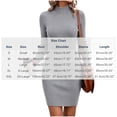 thumbnail image 3 of Women's Casual Solid Color Mock Neck Slim Long Sleeve Bodycon Dress, 3 of 7