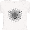 thumbnail image 4 of Inktastic Fencing Mask Foils Halftone Boys or Girls Long Sleeve Baby Bodysuit, 4 of 5