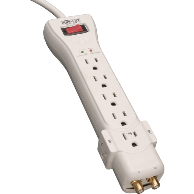 Tripp Lite Surge Protector Power Strip 120V 7 Outlet Coax 7' Cord 2160