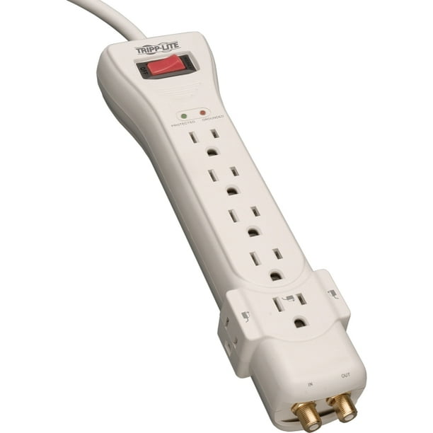 Tripp Lite Surge Protector Power Strip 120V 7 Outlet Coax 7' Cord 2160