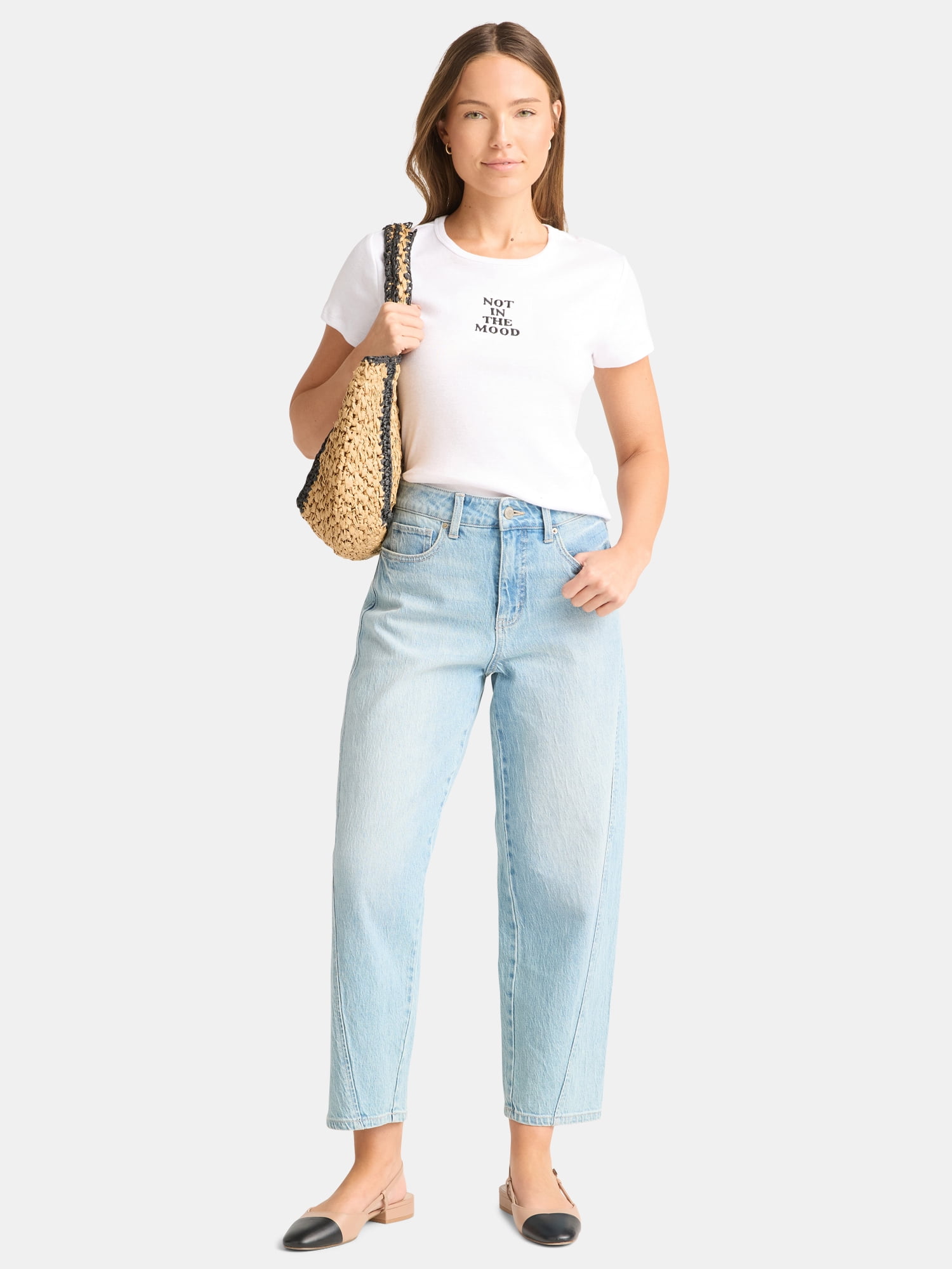 Cactus and Pearl Women's Not In The Mood Graphic Tee with Short Sleeves, Sizes XXS-XXL