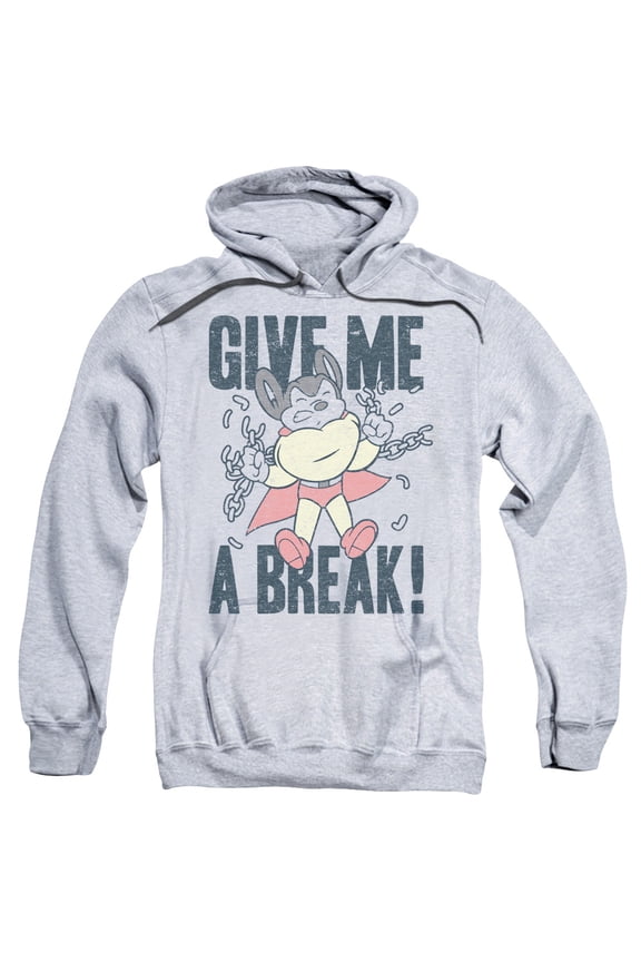 Mighty Mouse Animated Cartoon Superhero Give Me A Break Adult Pull-Over Hoodie