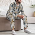 thumbnail image 7 of Salouo Llama and Cactus1 Print Button-Front Long Sleeve Pajama Set for Men, Soft 2Pjs Men's Long Sleeve Sleepwear-Medium, 7 of 7