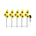 thumbnail image 2 of 5 Pack Solar Garden Light, Three Head Sunflower Cluster Waterproof Weather Resistant Design, LED Lamp for Patio Yard Walkway Wedding Party Outdoor Decoration, 2 of 9