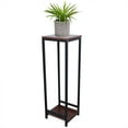 thumbnail image 6 of Fichiouy 2 Tier Plant Rack Wood Metal Flower Stand Corner Tall Flower Bench Holder Indoor Black 37.4", 6 of 10