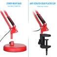 thumbnail image 2 of LED Metal Swing Arm Desk Lamp, Architect Table Lamp, Pixar Multi-Joint Adjustable Desk Lamp, Task Light for Office Bedroom Dorm Workbench Reading Study Work, Red, 2 of 7