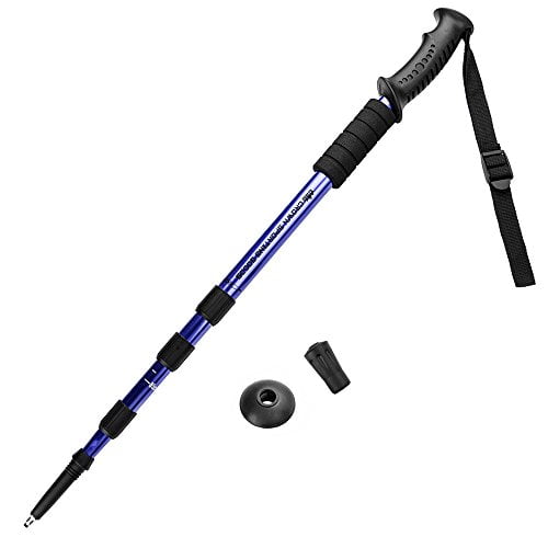 Crown Sporting Goods Shock-Resistant Adjustable Trekking Pole and Hiking Staff Multi-Colored by Crown Sporting Goods
