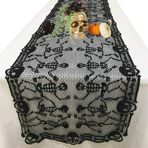 RKSTN Table Runner Halloween Decorations Sets Halloween Tablecloth Ghost Dancing Skull Lace Table Cover