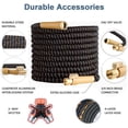 thumbnail image 2 of Boyau d'Arrosage Extensible de 50 Pi Boyau d'Eau Flexible Extensible avec 10 Modes de Jet d'Arrosage Réglables Raccords en Laiton pour Arroser, Nettoyer, Laver le Jardin, 2 of 7