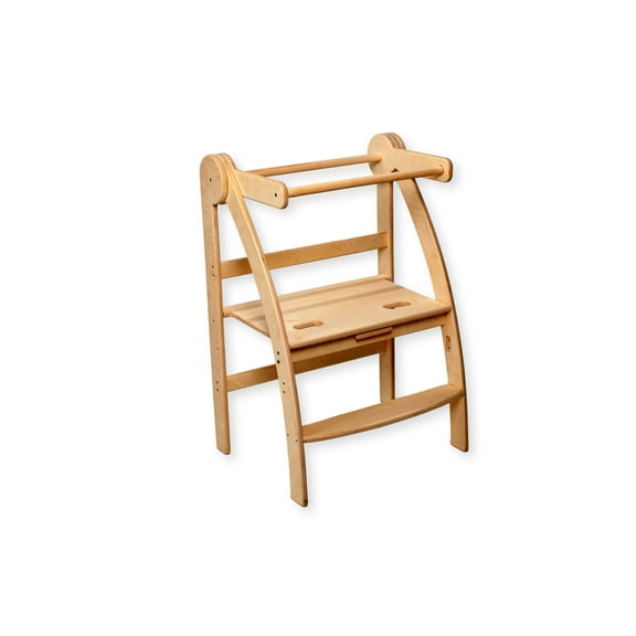 Montessori Learn Tower & Helper | Learning Step Stool & Kitchen Tower | Montessori Helper Tower & Step Stool for use in Kitchen or Bath (Double Foldable Tower)