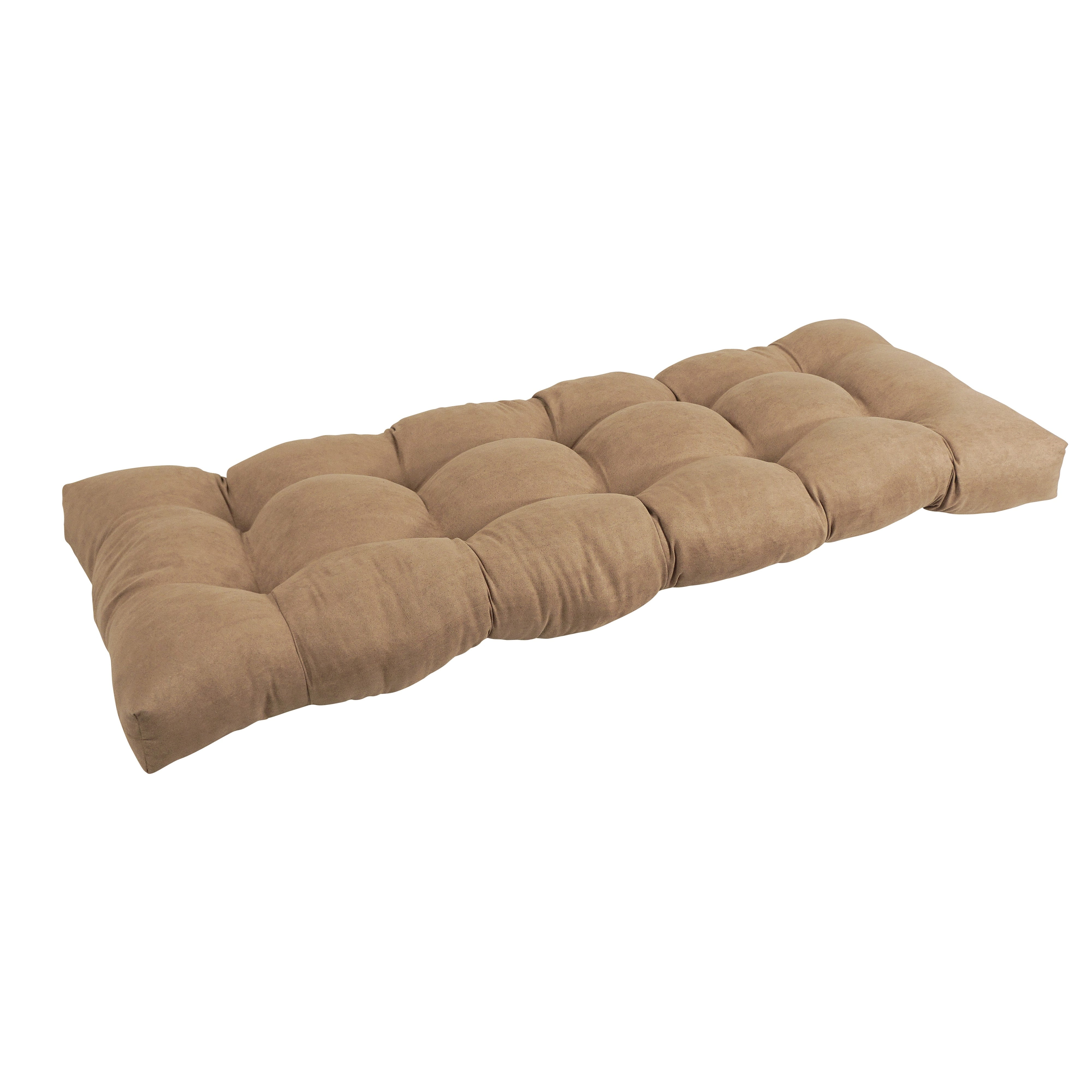51inch by 19inch Tufted Solid Microsuede Bench Cushion TanColor