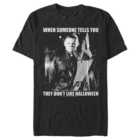 Men's Halloween II Michael Myers Love It or Else  Graphic Tee Black Large