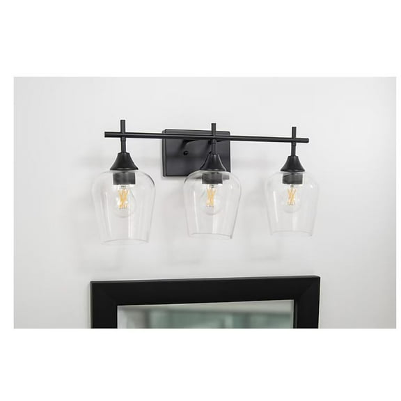 allen   roth Meredith 22.26-in 3-Light Black Led, Modern/Contemporary Vanity Light