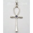 thumbnail image 2 of SilverStarJewel 925 Solid Silver Wonderful Iolite Gem Ankh Cross Pendant 5.9 CM Indian Jewellers, 2 of 3