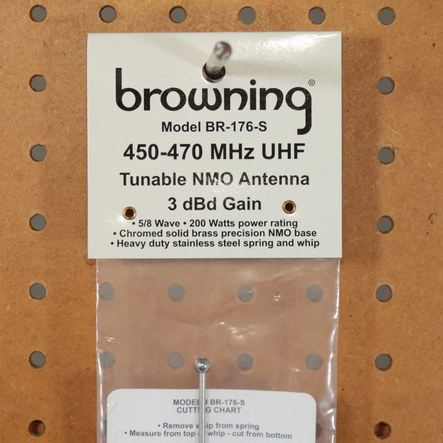 Browning 200-Watt 450 MHz to 470 MHz 3-dBd-Gain UHF Antenna with Spring and NMO Mounting, BR-176-S