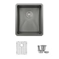 thumbnail image 3 of Stylish Undermount 16" Graphite Black Single Bowl Kitchen Sink with Grid & Strainer S-709XN, 3 of 16