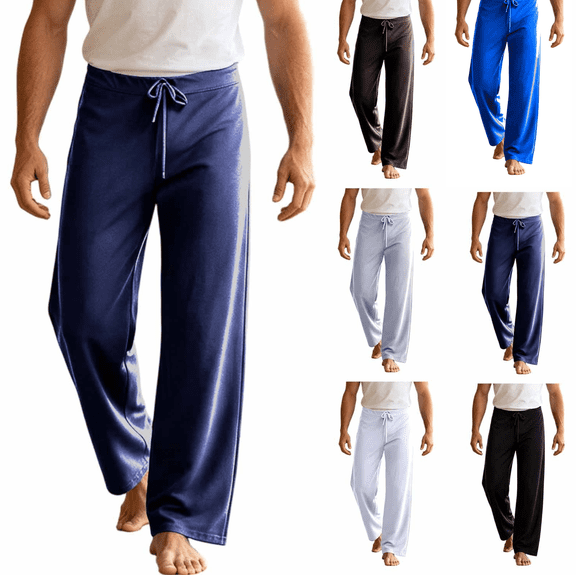 Frnrwgo Mens Yoga Pants Wide Leg Breathable Soft for Gym Running Workout