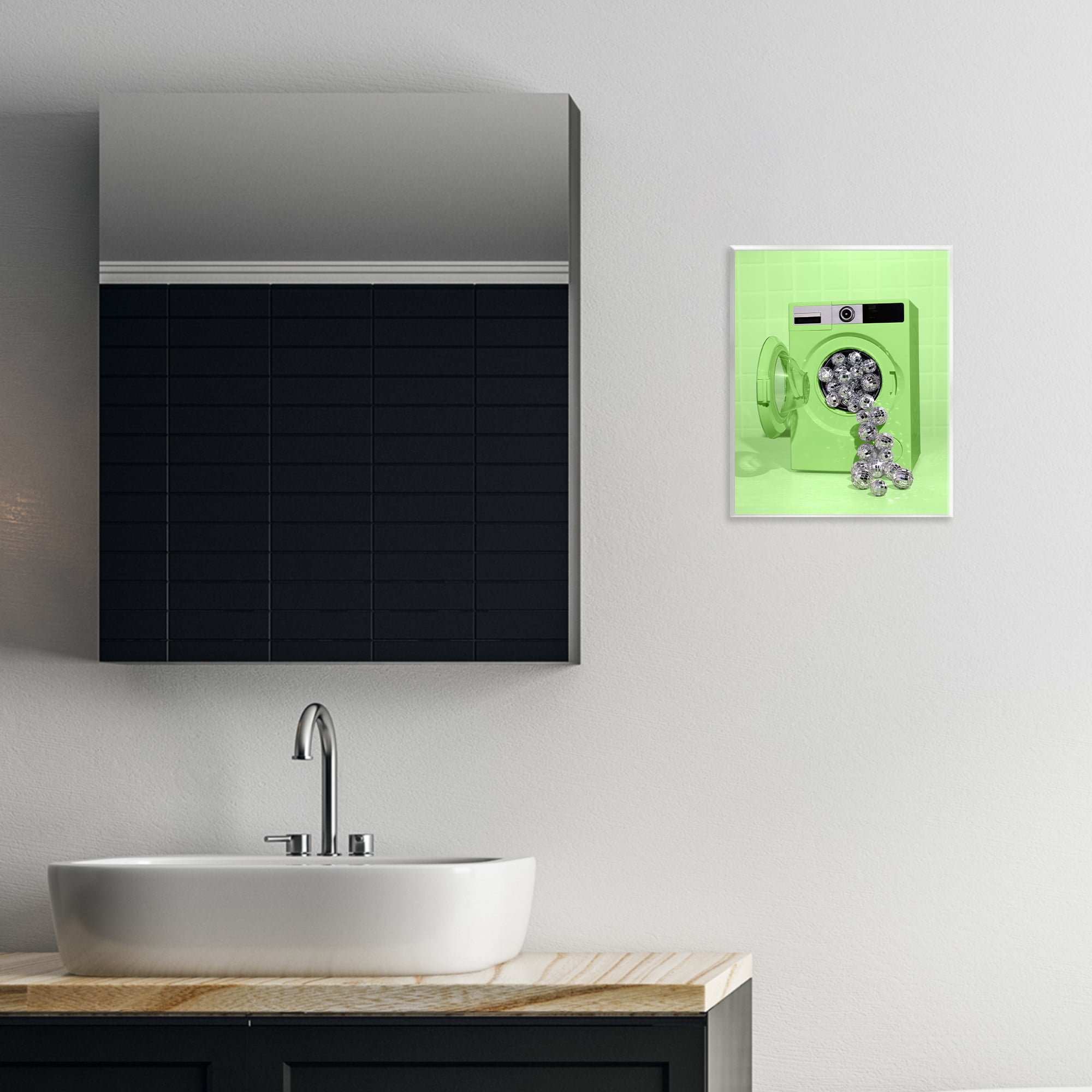 Stupell Industries Disco Laundry Machine over Lime Wall Plaque Art, design by LISH Creative