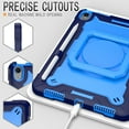 thumbnail image 2 of elitegadget Case for iPad Air 11 Inch (7th/6th Generation 2025/2024) - Dual Layer Protective Heavy Duty Impact Resistant Case Cover with Rotating Ring Stand (Navy Blue/Blue), 2 of 6