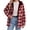 Red Plaid, variant on Womens Plus Size Plaid Jacket Button Down Hooded Fleece Jackets Fall Winter Coat with Pockets