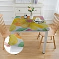 thumbnail image 2 of HAOXIT  Butterfly Field Floral Vinyl Flannel Backed Tablecloth, Square, Pastel Spring Blooms and Butterflies Vinyl Tablecloth with Flannel Backing 40*40, 2 of 8