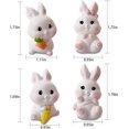 thumbnail image 2 of Easter Bunny Ornaments Rabbit Miniature Figurine Miniature Rabbit for Cake Topper Decoration Easter Decorations Party, Set of 4 Pieces, 2 of 8