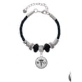 thumbnail image 2 of Delight Jewelry Silvertone Domed Black MD Grandmother Celtic Knot Leather Bead Bracelet, 7"+2" Extender, 2 of 4