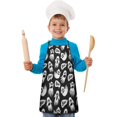 thumbnail image 2 of Ghost Boo Halloween Pattern Kids Aprons for Girls and Boys,Adjustable Neck Strap Toddler Aprons for Kids Cooking Baking,23.6"x19", 2 of 7