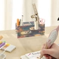 thumbnail image 7 of BZSMCE Acrylic 4 Compartments Pencil Holder Organizer Makeup Brush Holder In Impressionist Otter Reverie Pattern, 7 of 7