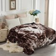 thumbnail image 3 of JML 2 Layer King Size Fluffy Chunky Large Raschel Blanket Super Soft Faux Fur Blanket Wolf Animal Print, 3 of 5