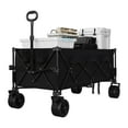 thumbnail image 1 of EDTara Chariot de Plage Pliable Robuste, Chariot Utilitaire Extra Long avec Roues Tout-Terrain, Capacité de 350 Lb, Chariot Pliable avec Porte-Gobelets et Poignée Télescopique, 1 of 9