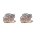 thumbnail image 1 of Naiovety Figuras de conejito de cristal, tallada, conejo, animales, ornamento, liebre, estatua de escritorio, adornos, regalo, ágata Ágata gris 2piezas, 1 of 6