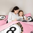 thumbnail image 4 of Erosebridal Leopard 8 Ball Lucky Twin Comforter Sets, Sport Bedding Set for Girls and Boys, Pink Reversible 2 Pieces, 1 Comforter and 1 Pillowcase, 4 of 6