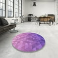 thumbnail image 3 of Ahgly Company Indoor Round Patterned Violet Purple Area Rugs, 8' Round, 3 of 6