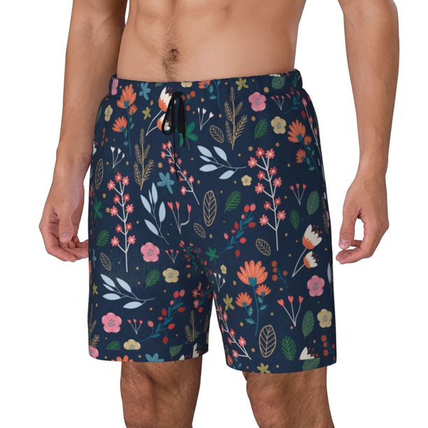 Fotbe Colorful Flowers Traje de Baño para Hombre – Shorts de Natación de Secado Rápido con Forro y Bolsillos-XX-Large