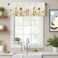 thumbnail image 2 of Valance Curtains for Windows Watercolor Sunflower Leaf Kitchen Curtians Window Treatment Wildflowers Plant Topper Curtain Rod Pocket Valances for Kitchen Bathroom Living Room 54x18in, 2 of 9