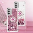 thumbnail image 2 of Glitter Case for Moto G 5G 2022, Bling Sparkle Floating Liquid Soft TPU Cushion Fashion Girly Women Girls Clear with Ring Holder Phone Cover for Motorola Moto G 5G 2022（Not 2021） Rose Gold, 2 of 6