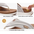 thumbnail image 5 of ONCAI Orthopedic Flip Flops Women with Arch Support Ladies Orthotic Recovery Sandals Comfortable Plantar Fasciitis Slip On Walking Sandal for Womans Indoor Casual Summer Khaki White Size 8.5, 5 of 8