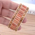 thumbnail image 4 of GHSDFBB Boho Handmade Natural Stone Bead 3 Row Wide Wrap Wrist Statment Bracelet Jewelry Collection, 4 of 7