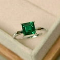 thumbnail image 3 of 2Ct Princess Cut Simulated Green Emerald Women's Solitaire Engagement Ring 14K White Gold Plated, 3 of 4