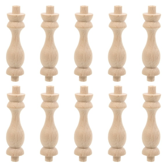WHAMVOX  10 Pcs Miniatures Roman Pillars Wood Cabinet Post Materials Interior Khaki