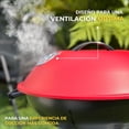 thumbnail image 4 of Asador de Carbon Redondo con Tapa y Ruedas Parrilla BBQ de Acero para Jardin Patio Terraza y Camping Asador Portatil Rojo, 4 of 11