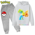 thumbnail image 1 of Ropa Deportiva de Pokémon para niños, Sudadera con capucha y pantalones de Pikachu de manga larga, conjuntos de 2 piezas, otoño, 1 of 1