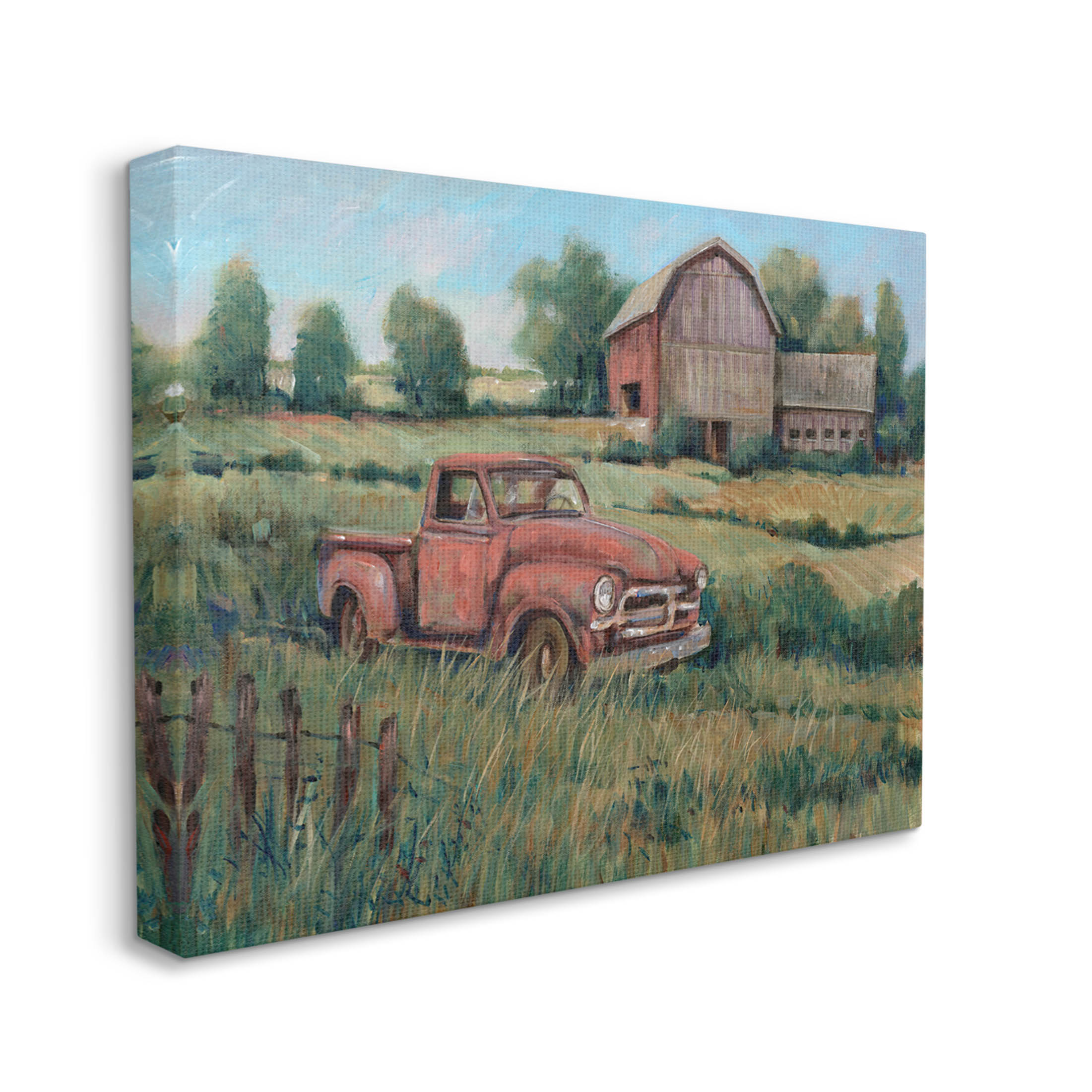 Stupell Industries Peaceful Farmland Truck Barn Scene Painting Gallery Wrapped Canvas Print Wall Art, Design by Tim OToole