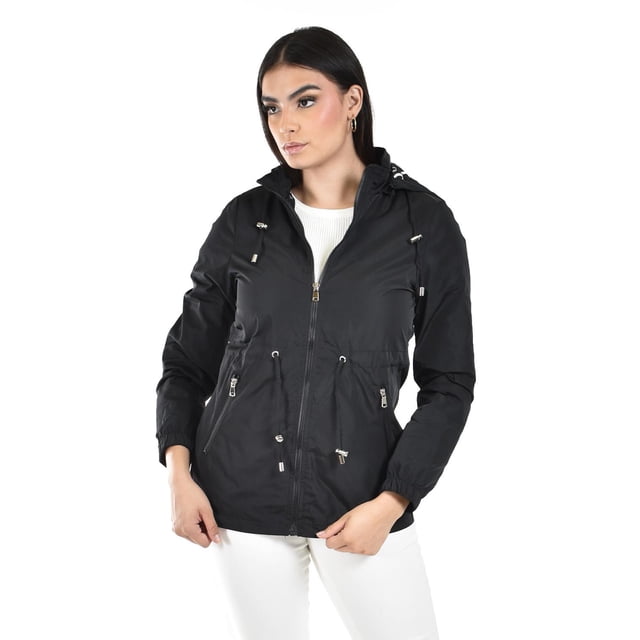 Chamarra ligera con capucha desmontable Roman Fashion /Juvenil, 24609 (Negro) negro G
