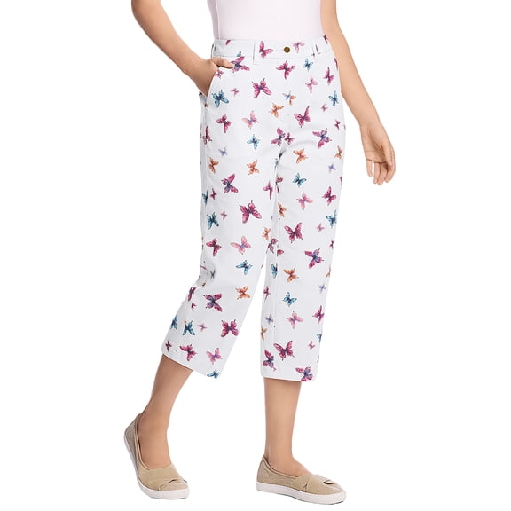 Woman Within Plus Size Adjustable Waist Chino Capri