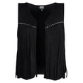 thumbnail image 3 of Madden NYC Women's Black Faux Suede Fringe Studded Vest, Sizes S-XL, 3 of 5