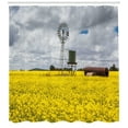thumbnail image 3 of Ambesonne Windmill Shower Curtain, Canola Meadow Stormy, 69"Wx70"L, Yellow Grey and White, 3 of 3