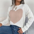 thumbnail image 4 of GBSYEWXS Sweaters For Women Red Crew Neck Long Sleeve Heart Print Autumn Pullover Sweater, 4 of 5